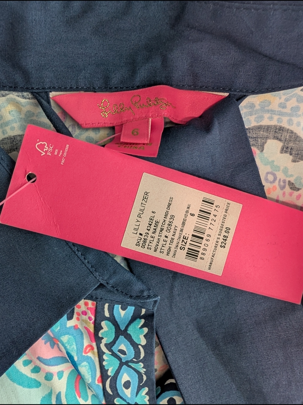 Brand new Lilly Pulitzer Navy Midi Dress - Picture 5 of 5